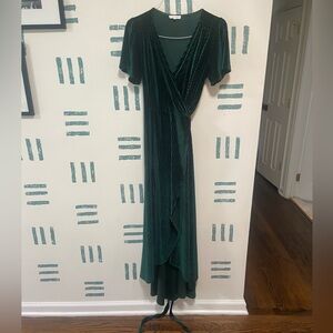 Baltic Born velvet ribbed green dress